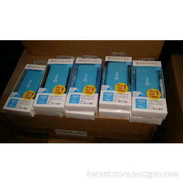 7800mah slim size power bank with glossy finished surface